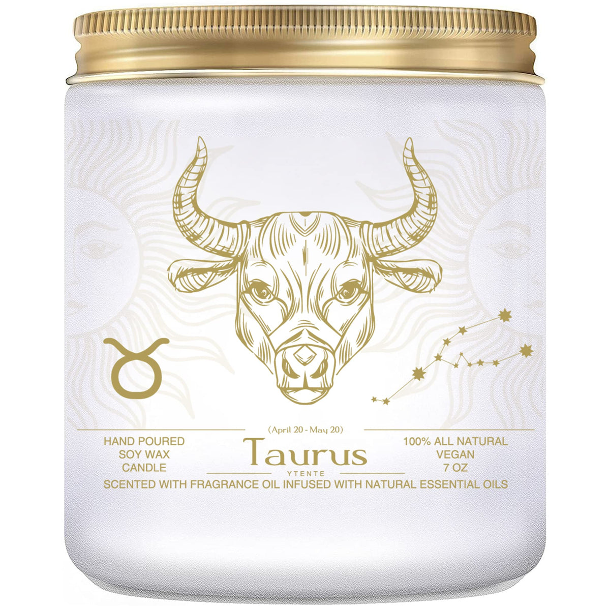 YTENTE Taurus Zodiac Sign Candle Gift, Zodiac Crystals Candle Jar,Astrology Lavender Scented Soy Stones Candles Best Friends Gifts for Women Men Sister Brother Funny Birthday Gift…