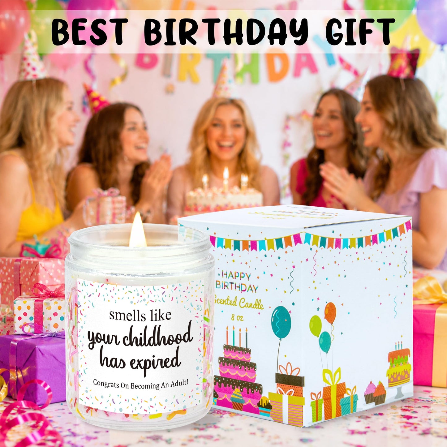Dulkjio 18th Birthday Gifts for Girls, 18th Birthday Decorations Candles, Gifts for 18 Year Old Girls, 18 Year Old Birthdays Gift for Daughter, Sister, Niece, Natural Soy Wax Vanilla Candles 7oz