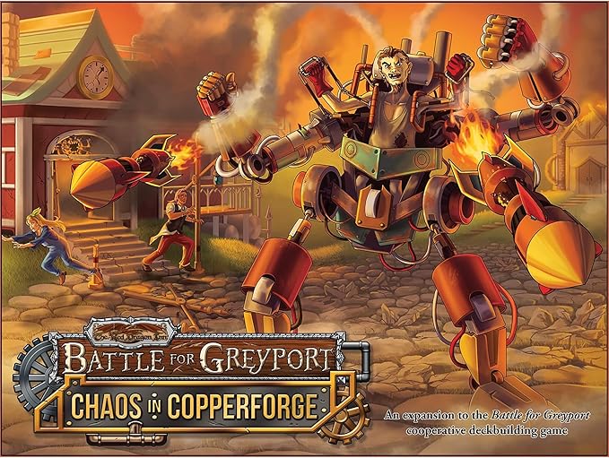 SlugFest Games: Battle for Greyport: Chaos in Copperforge Expansion - Cooperative Deckbuilding Game in The Red Dragon Inn World Ages 13+ 2-5 Players