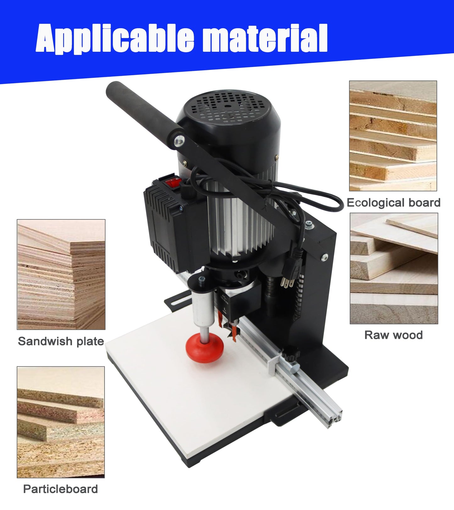 TECHTONGDA Electric Hinge Drilling Machine Portable Puncher Hand-Held Drilling Equipment Woodworking Hole Drilling, Depth 0-40mm 45-9.5