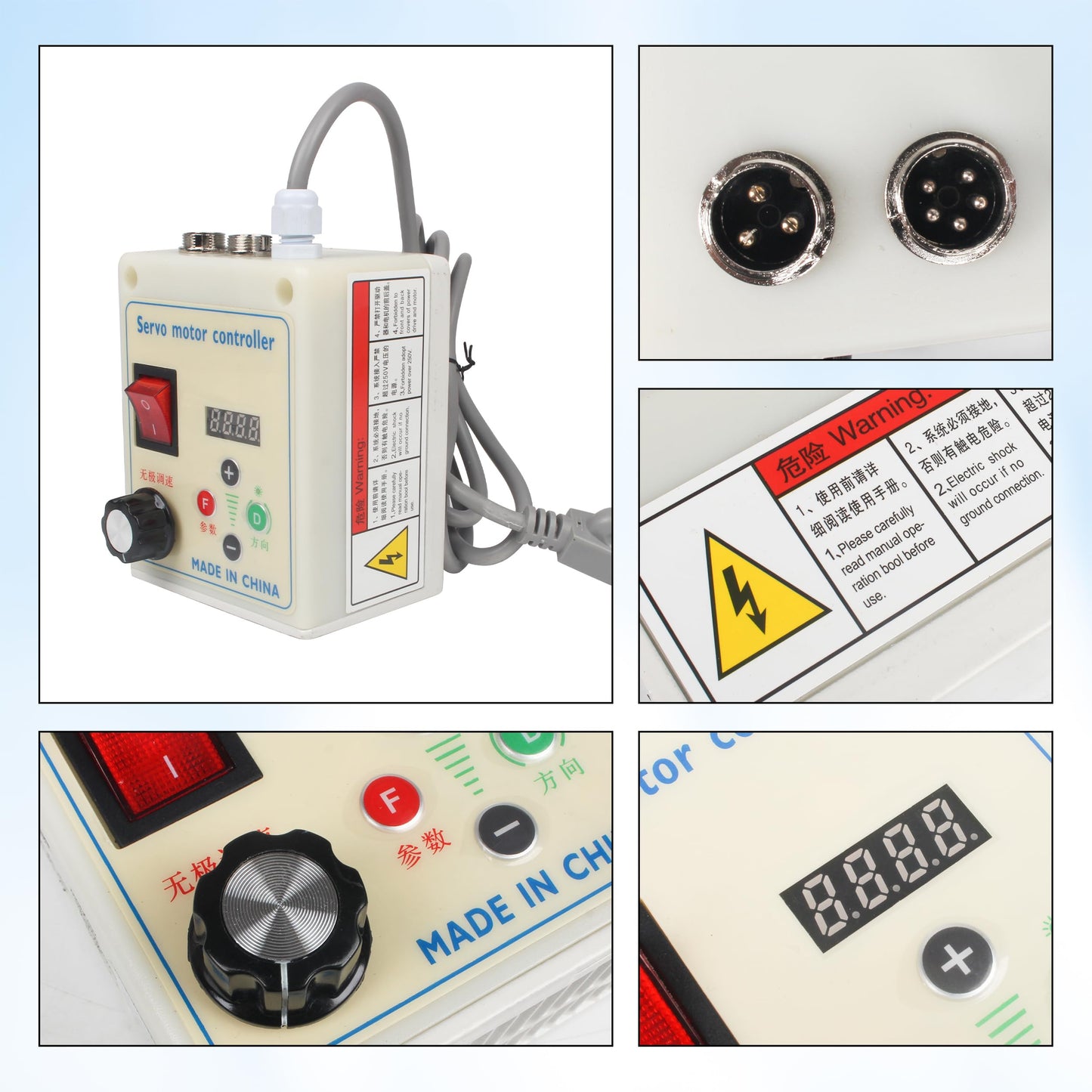 RATTMMOTOR 1500W 1.5KW Permanent Magnet DC Brushless Servo Motor 200-5000RPM 5.02N.m+Servo Motor Speed Controller for Woodworking Machine/Lathe/Drilling and Tapping Machine/Reducer/Belt Sander (110V)