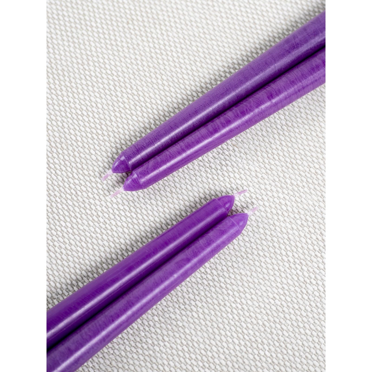 CANDWAX Purple 12 inch Taper Candles Pack of 4 - Unscented Smokeless Dripless Long Burning Christmas Tapered Candle Sticks - Perfect as Christmas Candle Sticks for Home Decor - Purple Taper Candles