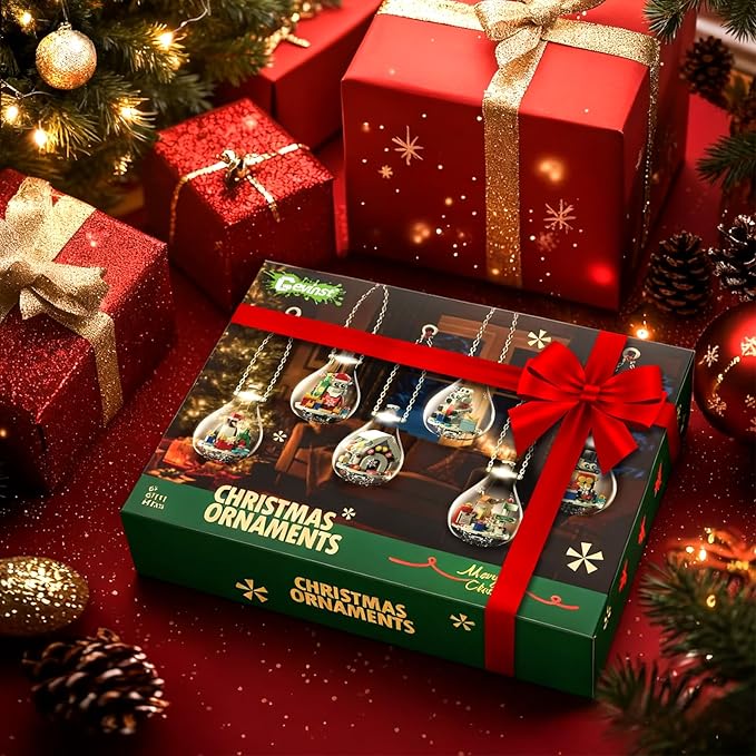 2025 Light-Up Christmas Ornament Building Kit — 647 PCS Holiday Building Blocks Set for Kids and Adults Featuring Gingerbread House Santa Reindeer Polar Bear Nutcracker Soldier & Penguin