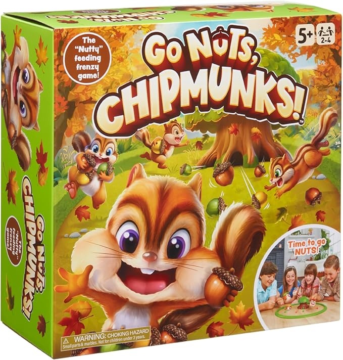 Go Nuts Chipmunks! Acorn Collecting Family Game for Kids – Fast-Paced Marble Chase Board Game with Launcher Tree Quick Setup and Easy to Play Fun for Ages 5 and up 2-4 Players