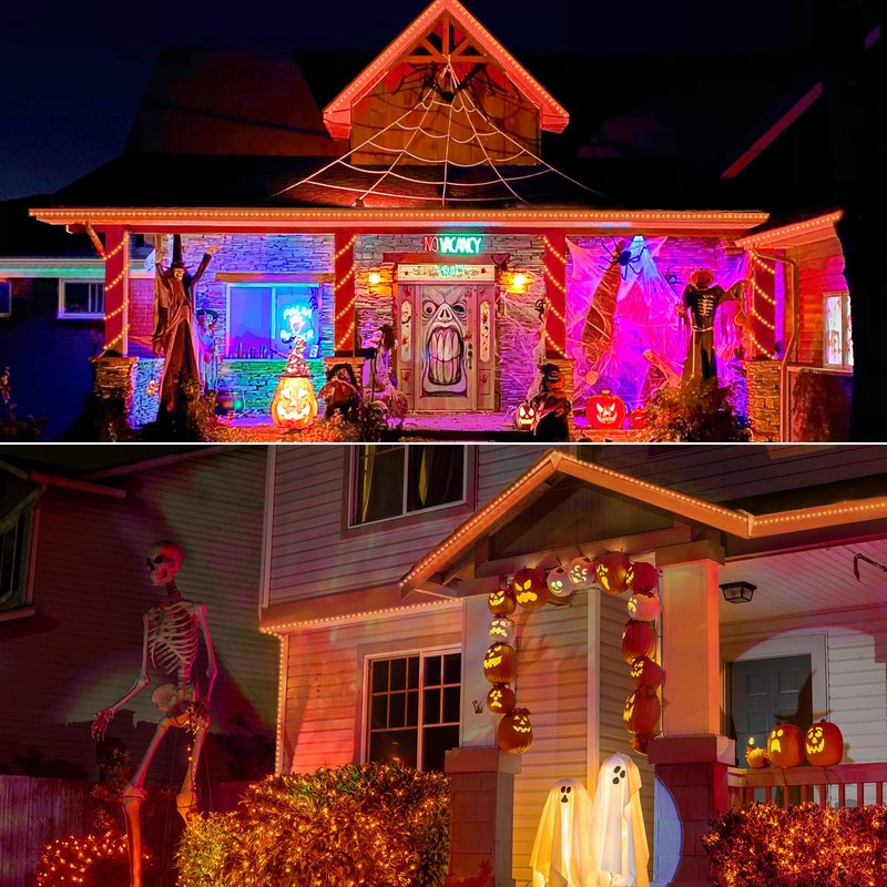100ft LED Rope Lights Outdoor, 720 LED Connectable and Flexible Tube Lights with 8 Modes, Waterproof Indoor Outdoor LED Rope Lighting for Deck, Garden, Pool, Patio,Party, Holloween Decoration (Orange)