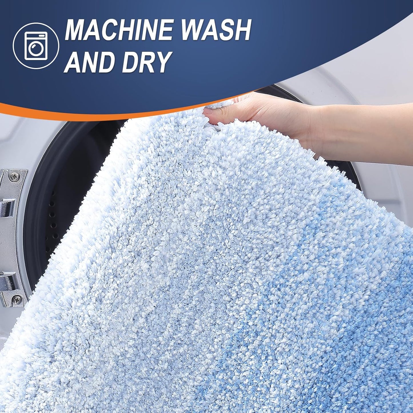 OLANLY Bathroom Rugs - Extra Soft Microfiber Mat | Quick-Dry, Machine Washable, 36x24, Light Blue