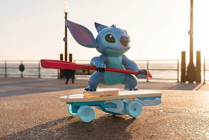 Jada Radio Control Stitch with Surfboard - 2.4 GHz - Straight Forward and Reverse Curve - 1 Channel - Integrated Figure - for Children from 3 Years - 25 cm - (253074009)