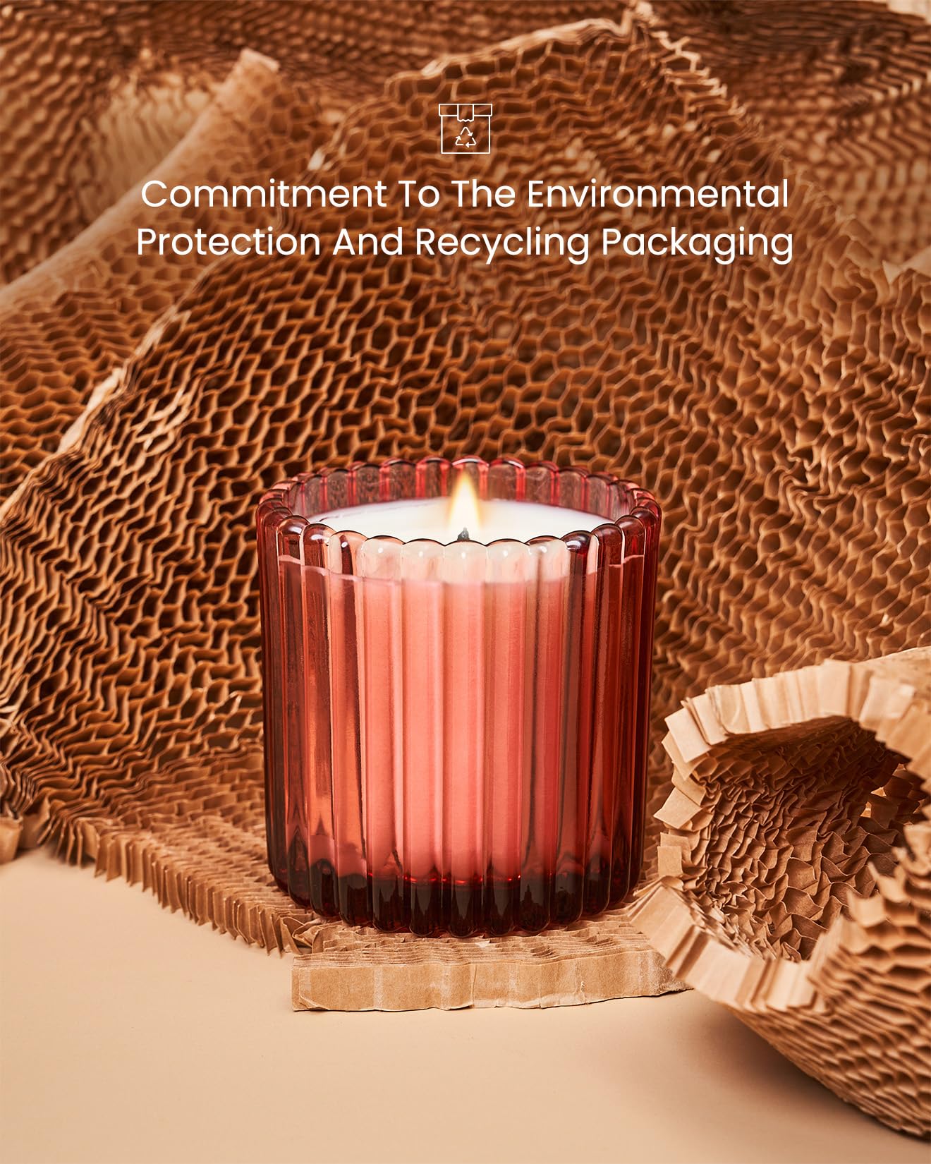 M&SENSE Apricot Poinsettia Scented Candles, Non Toxic Soy Candles, 9.2oz Natural Organic Clean Burning Up to 60 Hours, Christmas Home Decor Gifts for Women