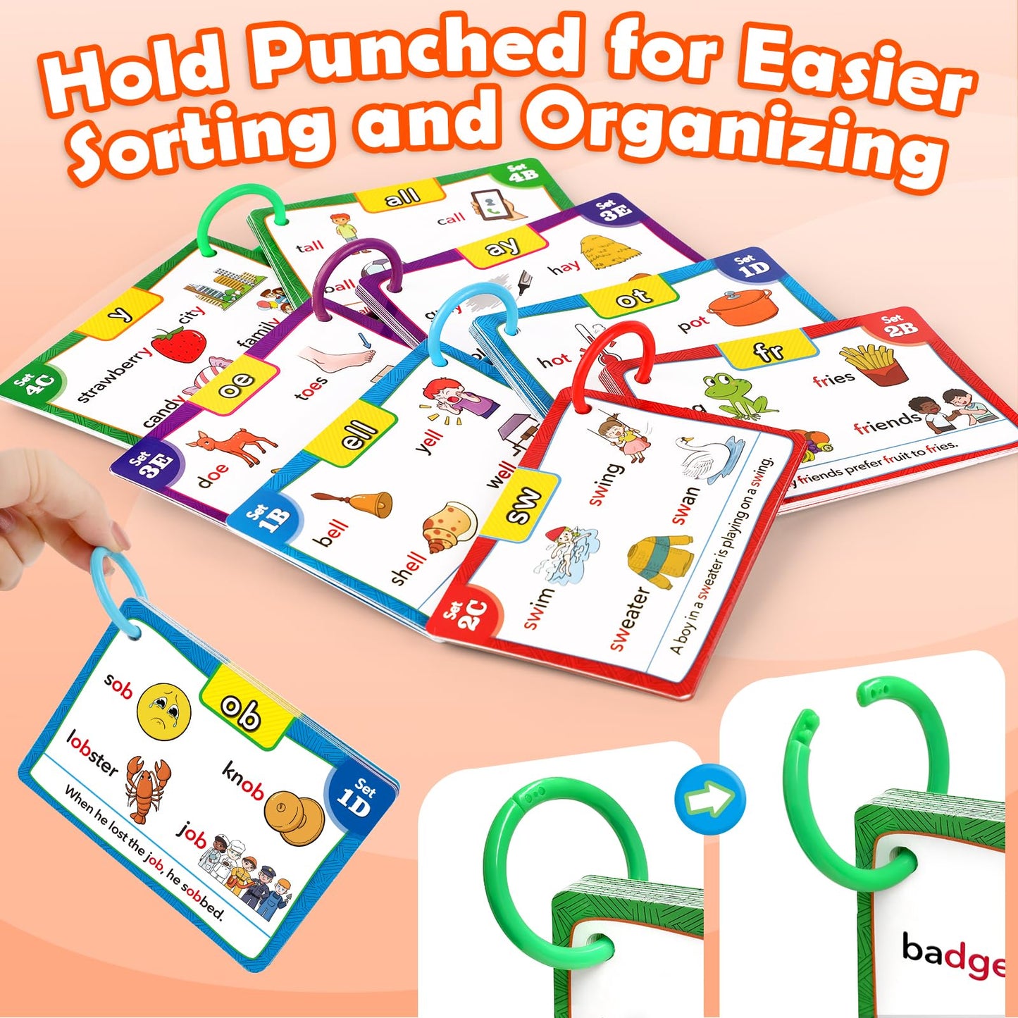 Aizweb Sight Words Flash Cards, Phonics Games Learn to Read Spelling Reading Learning Games, Dolch Site Words Digraphs CVC Blends Long Vowel Sounds for Pre-k Kindergarten 1st 2nd 3rd Speech Therapy