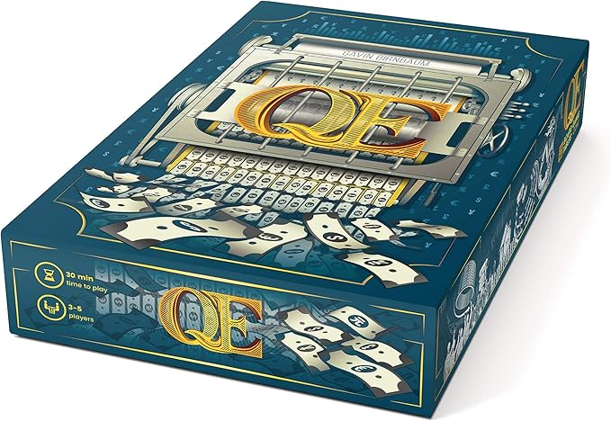 Allplay QE (Quantitative Easing) Board Game | Economic Auction Bidding Game for Families & Adults | 3-5 Players 30 Min Playtime Strategy Party Game with Unlimited Bidding