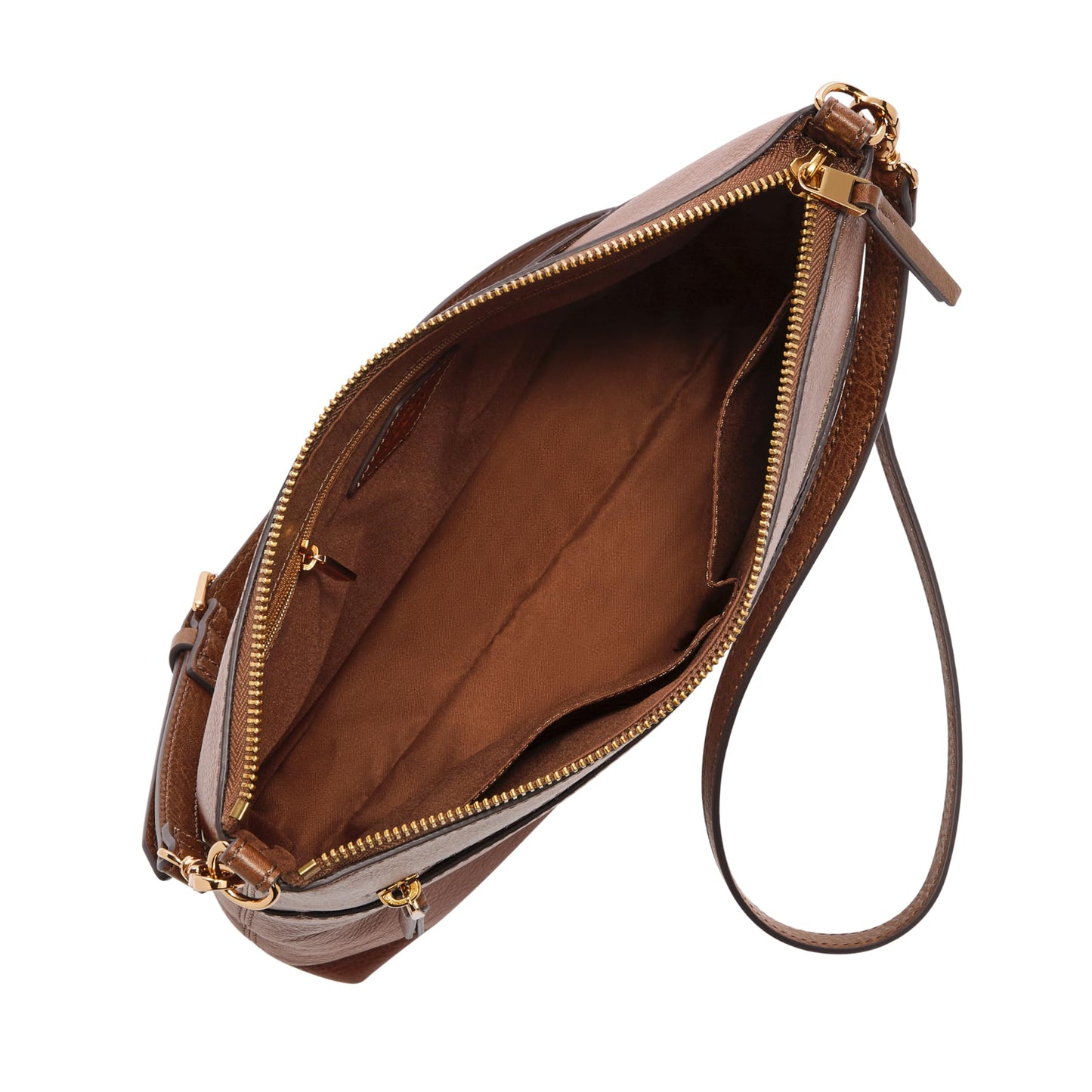 Fossil Women's Fiona Leather Large Crossbody Purse Handbag, Brown (Model: ZB7669200)