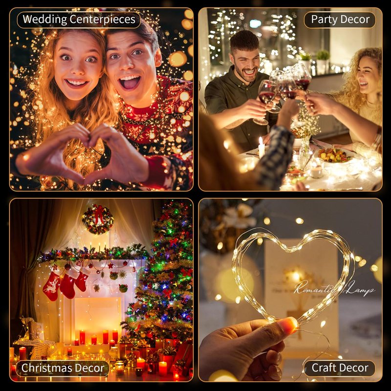 30 Pack LED Fairy Lights Battery Operated,7FT 20 LED Waterproof Mini Twinkle String Lights Battery Powered for Christmas Mason Jars Party,Warm White