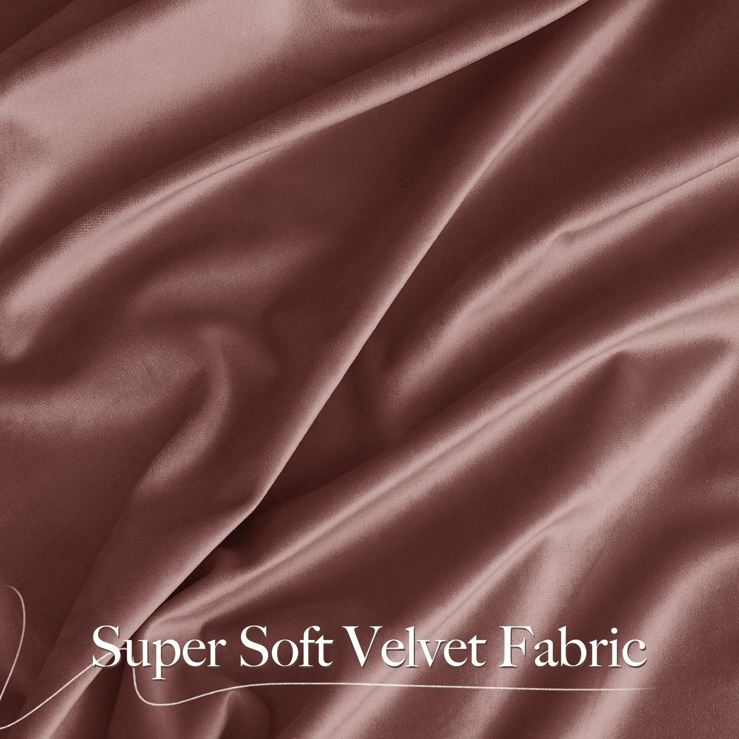 NICETOWN Wild Rose Velvet Curtains, Rod Pocket Velvet Drapes, Media Movie Theater Room Decor for Living Room, Super Soft Luxury Velvet Room Darkening Drapes for Home Decor (1 Pair, W52 x L96 inches)