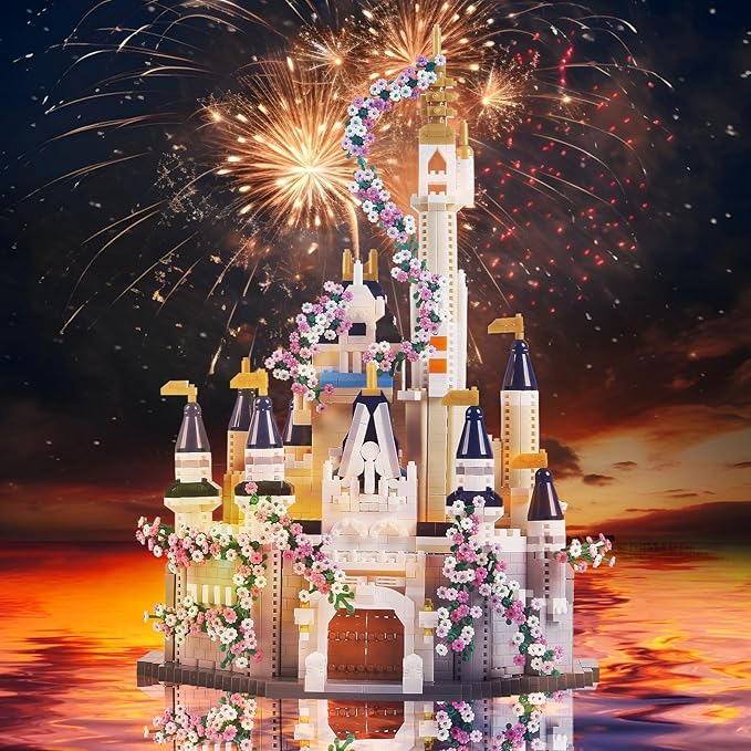 3100PCS Dream Castle Micro mini Building Blocks(Not Compatible with Lego)A Ideals Dream DSN Palace Achitecture with Sakura Serie Model Building Blocks Set Unique Present Toys for 14+