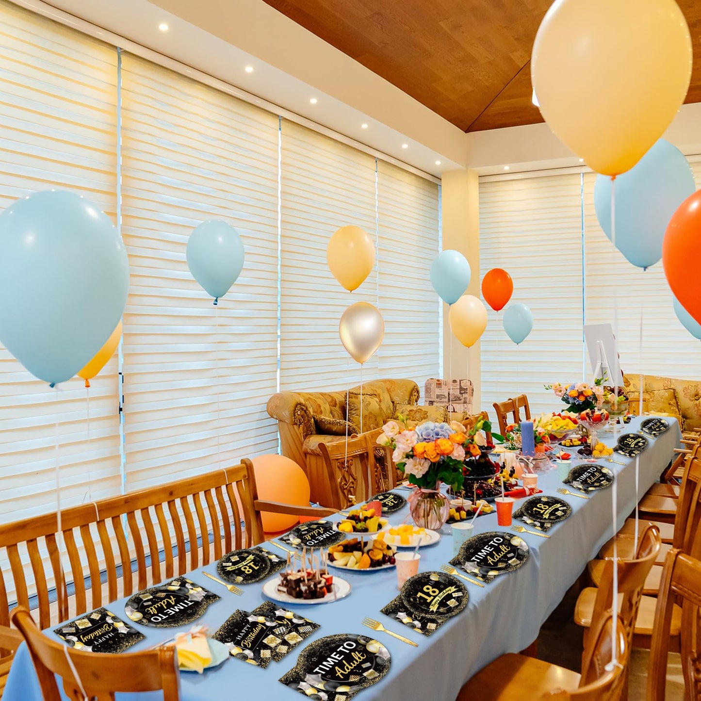 96 Pcs 18th Birthday Party Plates and Napkins Party Supplies Time To Adult 18 Years Old Birthday Party Tableware Set Black Gold 18th Birthday Decorations Favors for Boys Girls for 24 Guests