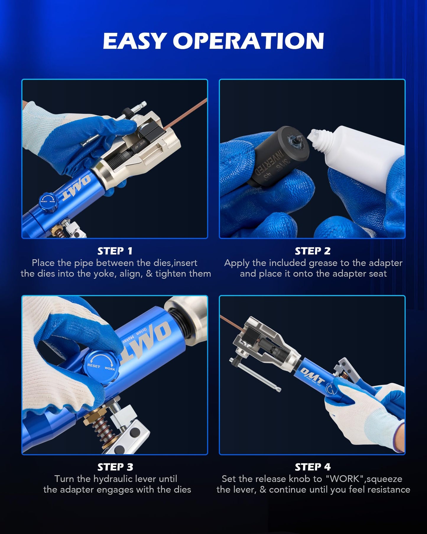Orion Motor Tech Hydraulic Flaring Tool Kit, Universal Brake Flaring Tool Set with Tubing Cutter, 45° Single& Double Flaring Tool Kit with Deburring Tool, Brake Line Flaring Tool for ISO Bubble Flare