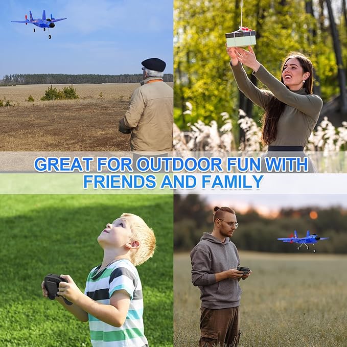F22 RC Plane 2 Channel 2.4 GHz Remote Control Airplane Large RC Fighter Jet Toy with Lights Easy to Fly Gift for Kids Adults & Beginners