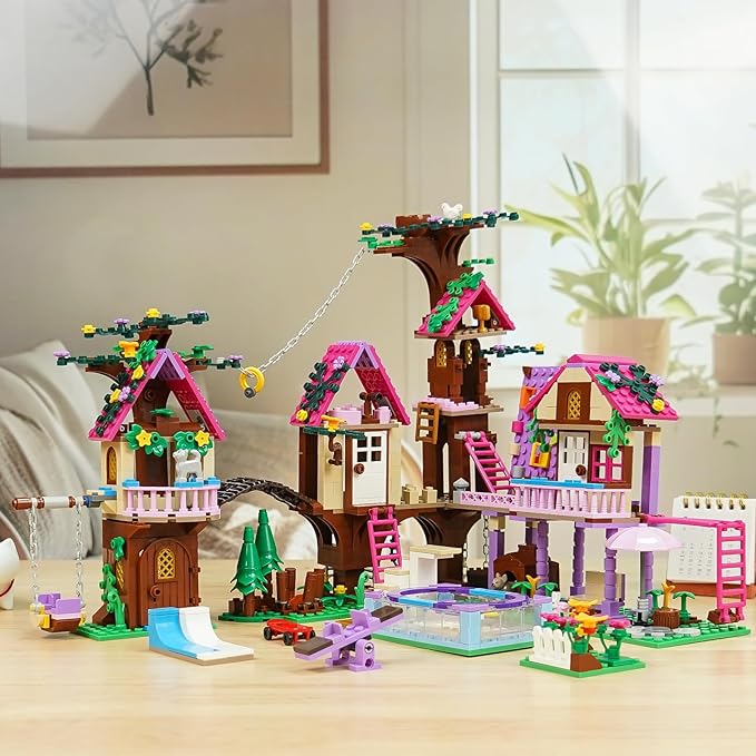 Tree House Building Set Compatible with Lego Friends 1050 PCS Forest House Building Kit Birthday Gift for Kids Girls Age 6-12 Years(7682)