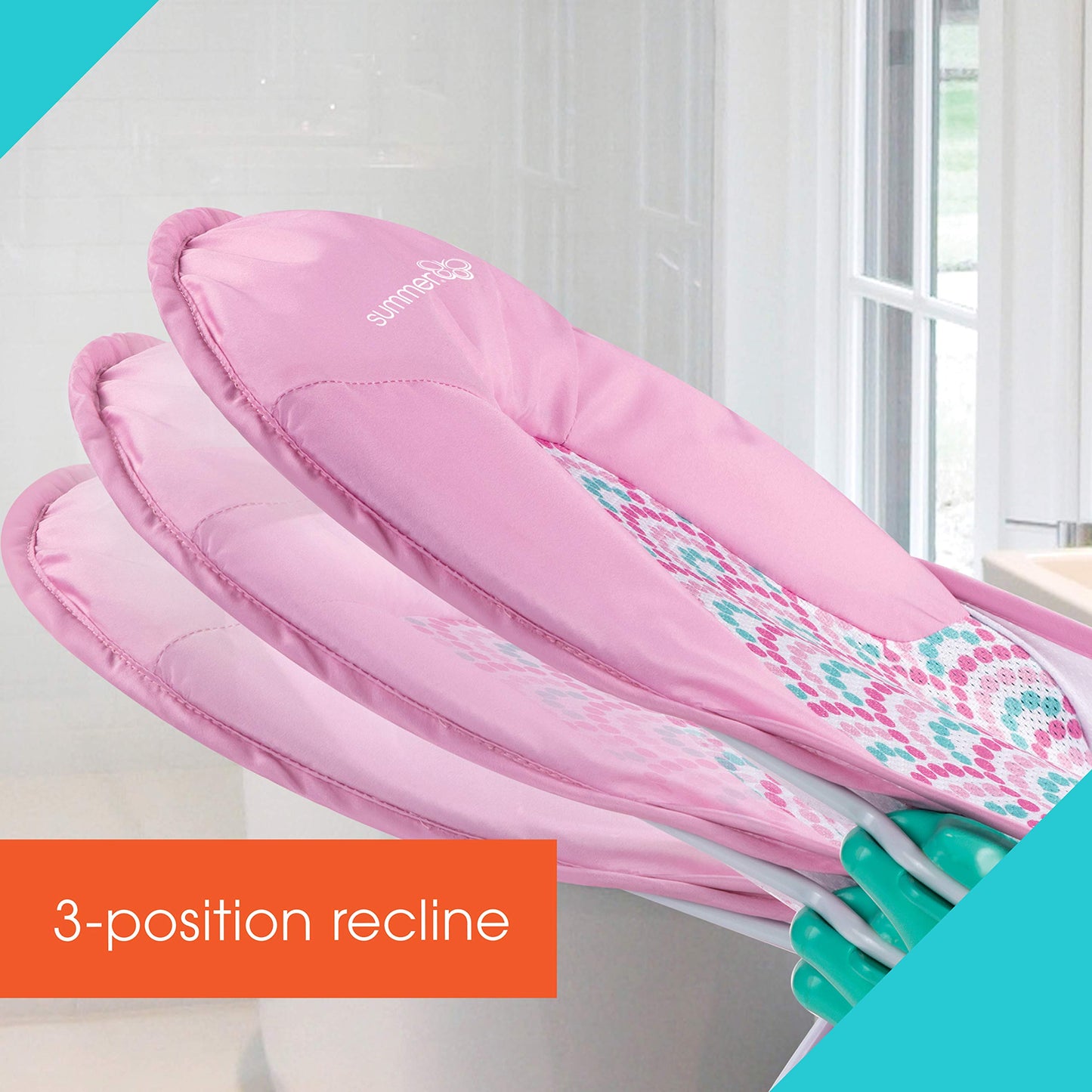 Ingenuity Deluxe Baby Bath Seat, Adjustable Support for Sink or Bathtub, Includes 3 Reclining Positions - Bubble Waves