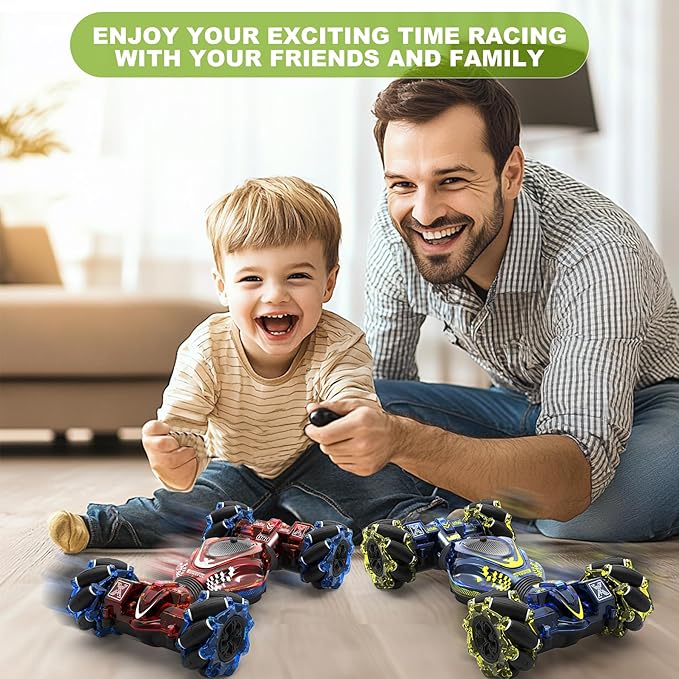 Gesture RC Car1:24 4WD Transform Off-Road Stunt Car with Gesture & Remote Control 360° Flips Drift Vehicle with LED Lights Music All Terrain Toy Cars Gifts for Boys Girls Age 6-12