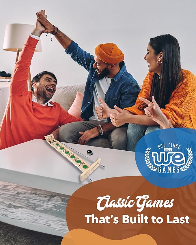 WE Games Shoot the Moon Game (20 Count) Large 18 inch Size Solid Natural Wood Retro Games for Adults Classic Table Top Board Game