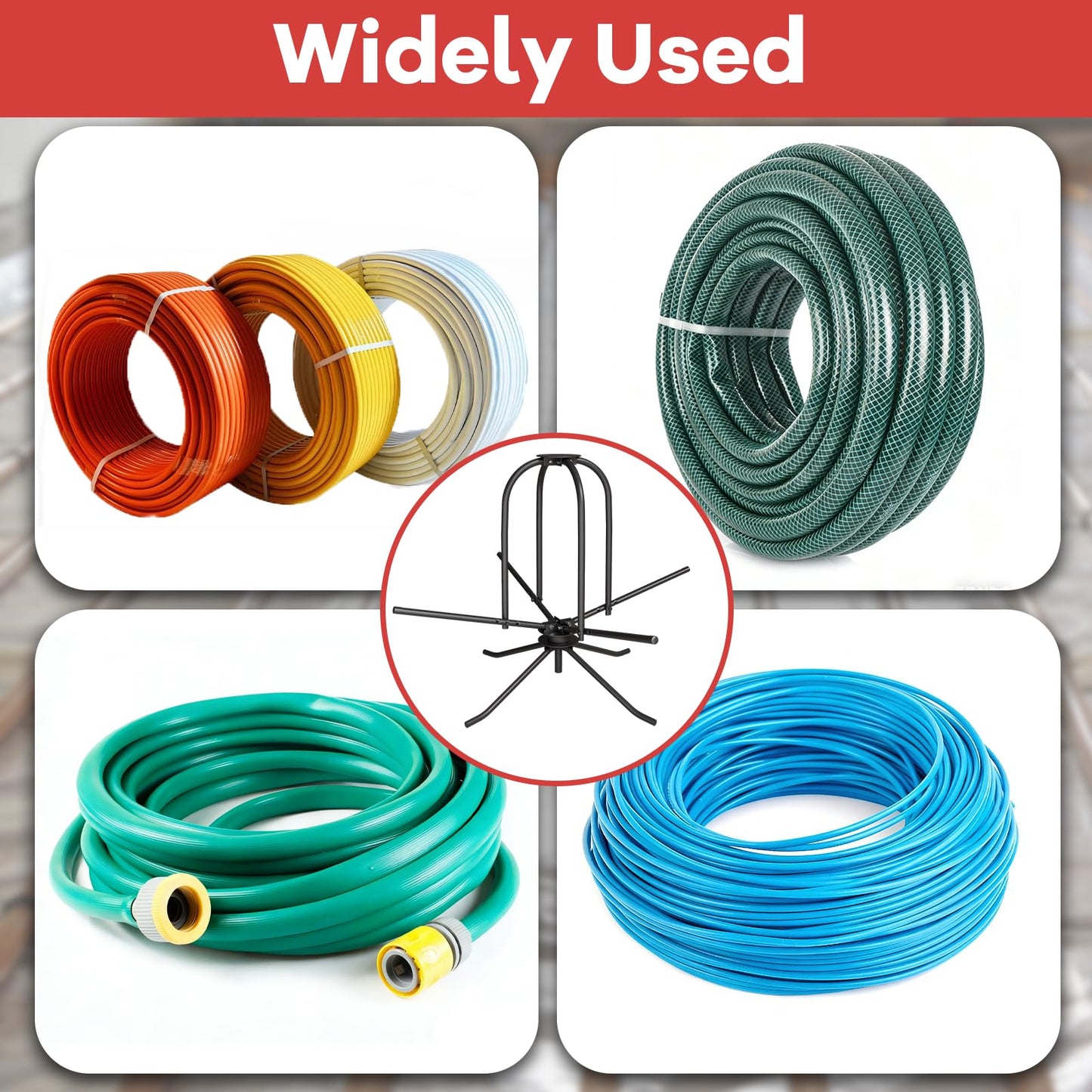 Heavy Duty PEX Pipe Uncoiler with Carry Bag & Hold-Down Bar, 500 lb Load Capacity Full Size Steel Piping Uncoiler for 3/8”–1” PEX Tubing, Foldable Radiant Floor Heating Tube Reel Dispenser
