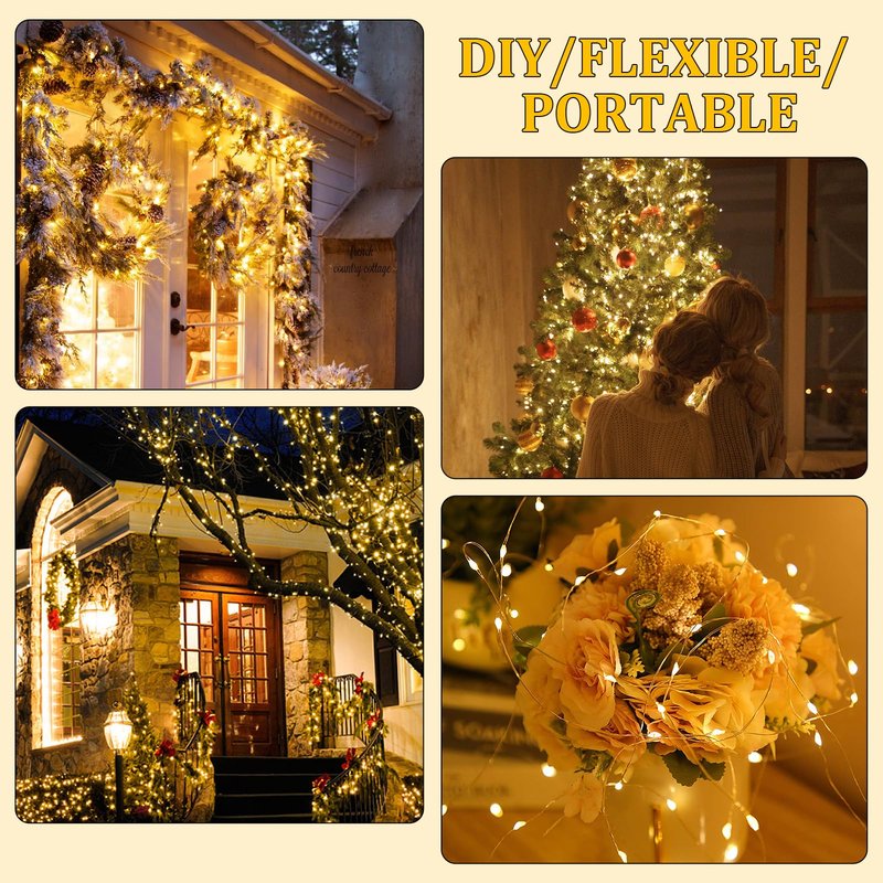 Timer Blinking Tiny Led Fairy Lights,1 Pack Mini Battery Powered Copper Wire Starry Small Flashing Battery Operated String Light for Bedroom,Christmas,Parties,Wedding,Gift Decor(5m/16ft Warm White)