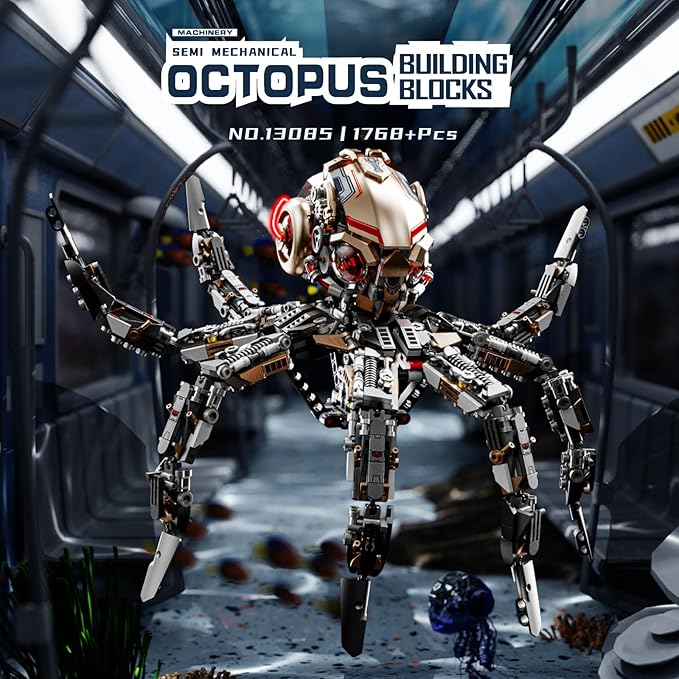 Ideas Mechanical Octopus Building Set with LightCollectible Set for Adults Compatible with Lego AnimalAuthentically Detailed Build and Display Model for Home or Office Décor (1768PCS)