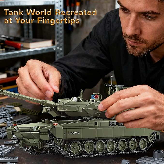 Leopard 2 A8 Army Tank Building Sets Military Vehicles Model Kits Collectible for Boys Adults - 2306Pcs