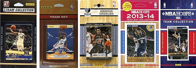 C&I Collectables NBA Memphis Grizzlies 5 Different Licensed Trading Card Team Sets Brown One Size