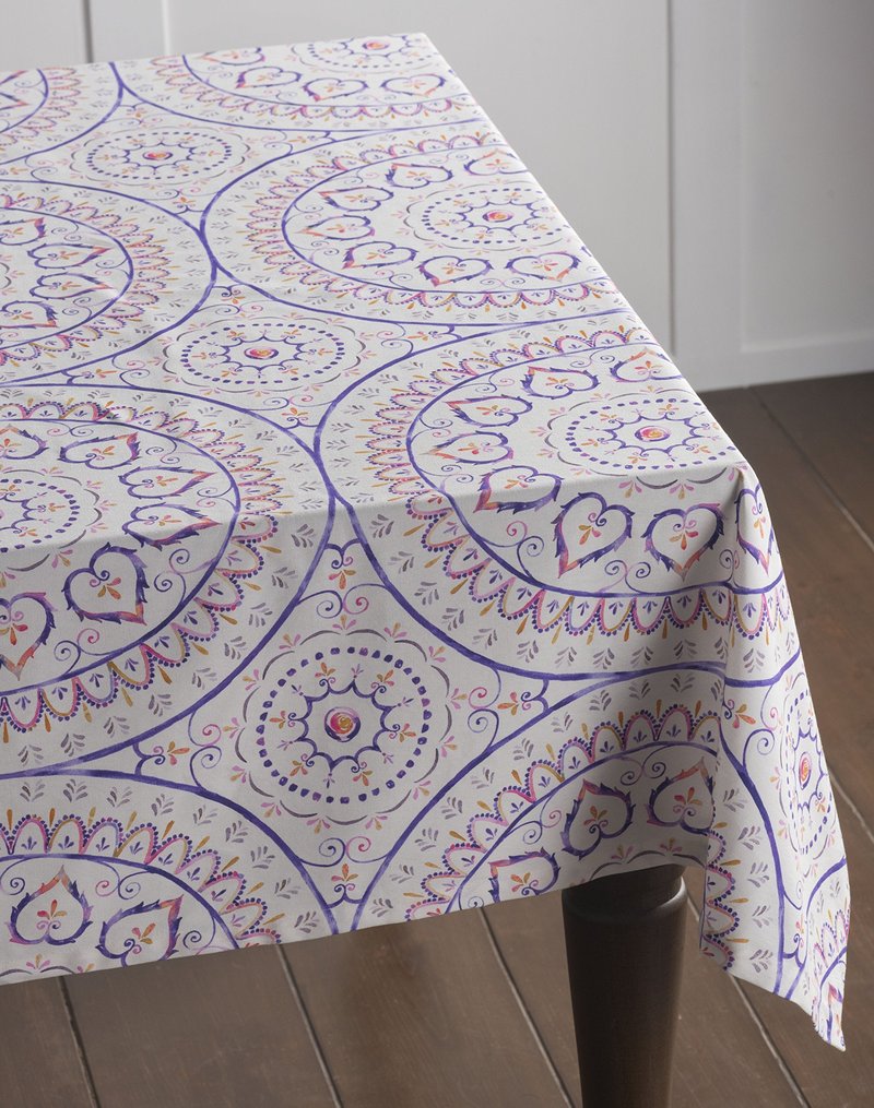 Maison d' Hermine Table Cloth Rectangle Table 100% Cotton 60 x 120 Inches Tablecloth Reusable Decorative for Dining Kitchen Room Farmhouse Home Gifts for Mothers Day Spring Summer - Mandala
