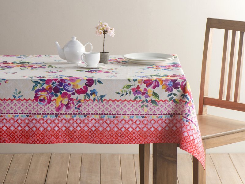 Maison d' Hermine Table Cloth Rectangle Table 100% Cotton 60 x 90 Inches Tablecloth Reusable Decorative for Dining Kitchen Room Farmhouse Home Gifts for Mothers Day Spring Summer - Rose Garden