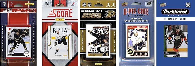 C&I Collectables NHL Anaheim Ducks Men's 5 Different Licensed Trading Card Team Sets White