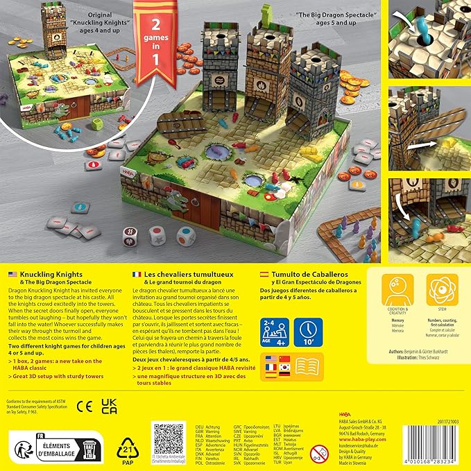 HABA Knuckling Knights: A New Twist on The HABA Games Classic Strategy Board Games for Family Night and Fun Board Games for Knight & Castle Fans