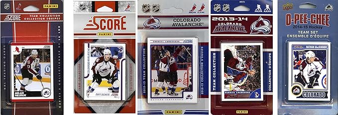 NHL Colorado Avalanche 5 Different Licensed Trading Card Team Sets Brown One Size