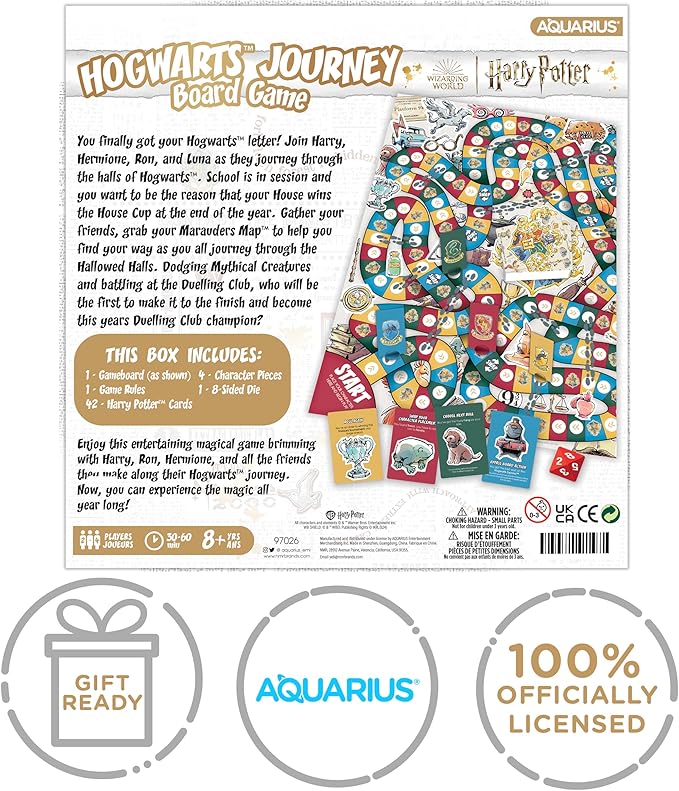 Aquarius Harry Potter Journey Board Game - Fun for Kids & Adults - Officially Licensed Harry Potter Merchandise & Collectibles