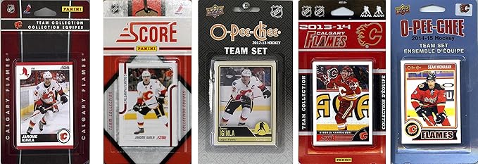C&I Collectables NHL Calgary Flames Men's 5 Different Licensed Trading Card Team Sets White