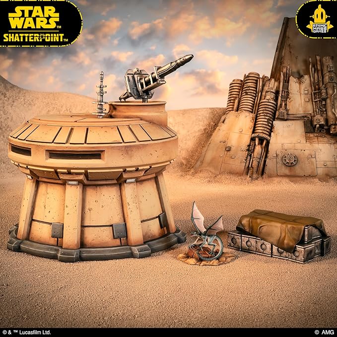 Asmodee Star Wars Shatterpoint Outer Rim Outpost Terrain Pack - Outpost Bunker Crate Stack & Bogwing Tabletop Miniatures Strategy Game for Kids & Adults Ages 14+ 2 Players 90 Min Playtime