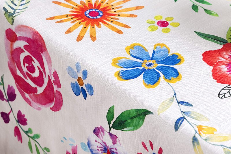Maison d' Hermine Table Cloth Rectangle Table 100% Cotton 60 x 108 Inches Tablecloth Reusable Decorative for Dining Kitchen Farmhouse Home Gifts for Mothers Day Spring Summer- Happy Florals - Sweety
