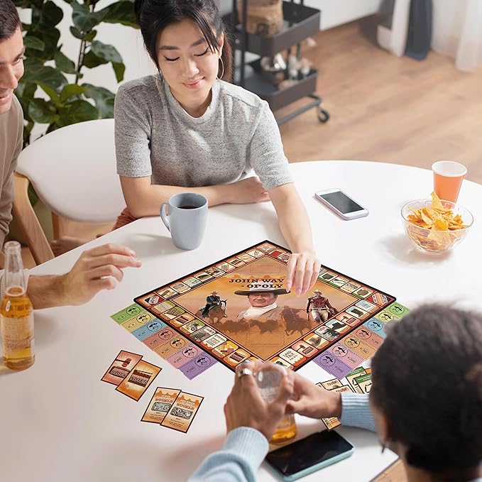 MasterPieces Opoly Board Games - John Wayne Opoly - Officially Licensed Board Games For Adults Kids & Family