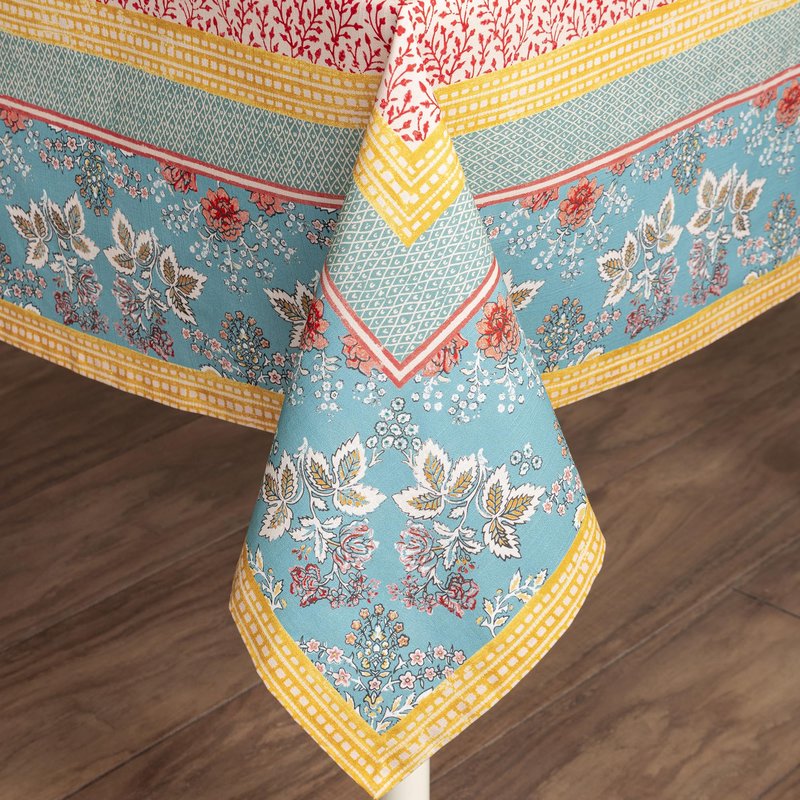 Maison d' Hermine Table Cloth Square Table 100% Cotton 60 x 60 Inches Tablecloth Reusable Decorative for Dining Kitchen Room Farmhouse Home Gifts for Mothers Day Spring Summer - Marquise