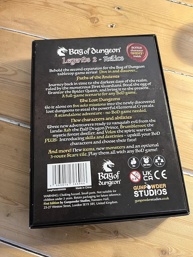 Bag of Dungeon Legends 2: Relics - Paths of the Ancients | 4-in-1 Adventure Pack Expansion for Any Game | Includes Solo Game | RPG Fans | 1–4 Players Ages 7+ | Classic Dungeon Crawler