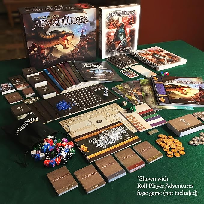 Roll Player Adventures Nefras' Judgement | Expansion for The Campaign Adventure Board Game | Fantasy Dice Puzzle Family Game for Ages 14+ 1-4 Players 90-150 Min by Thunderworks Games