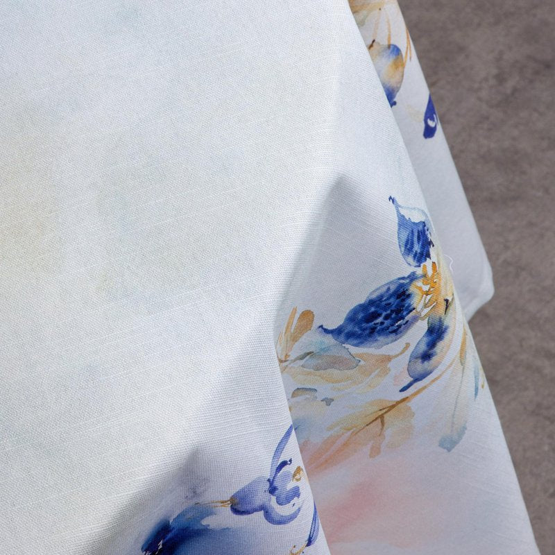Maison d' Hermine Table Cloth Round Table 100% Cotton 69 Round Inches Tablecloth Reusable Decorative for Dining Kitchen Room Farmhouse Home Gifts for Mothers Day Spring Summer - Lazy Summer Days