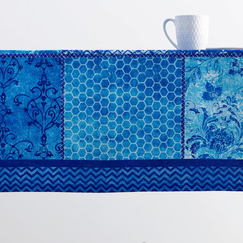 Maison d' Hermine Table Cloth Square Table 100% Cotton 54 x 54 Inches Tablecloth Reusable Decorative for Dining Kitchen Room Farmhouse Home Gifts for Mothers Day Spring Summer - Indigo Love