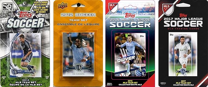 C&I Collectables MLS Sporting Kansas City Men's 4 Different Licensed Trading Card Team Sets White