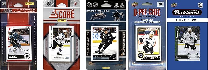 C&I Collectables NHL San Jose Sharks Men's 5 Different Licensed Trading Card Team Sets White