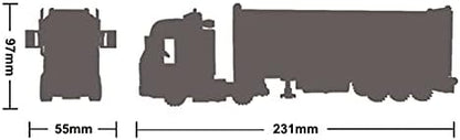 General Jim's Black Semi Truck Building Blocks Set – 231mm Highly Detailed Model - Realistic Black Cab Gray and Yellow Trailer Mirrors Exhaust Stack – Perfect for Hobbyists &amp Train Garden Displ