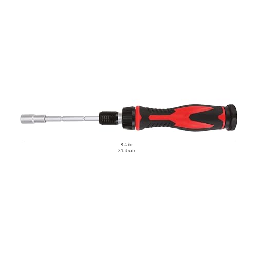 Amazon Basics Magnetic Ratcheting Wrench and Electronics Precision Screwdriver Set, 73 count (Pack of 1), Black/Red/Silver