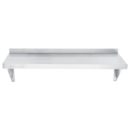 Restaurantware 12 x 36 Inch Heavy-Duty Stainless Steel Wall Shelf - 1 Shelf, Silver, Modern, Industrial, Floating Shelves